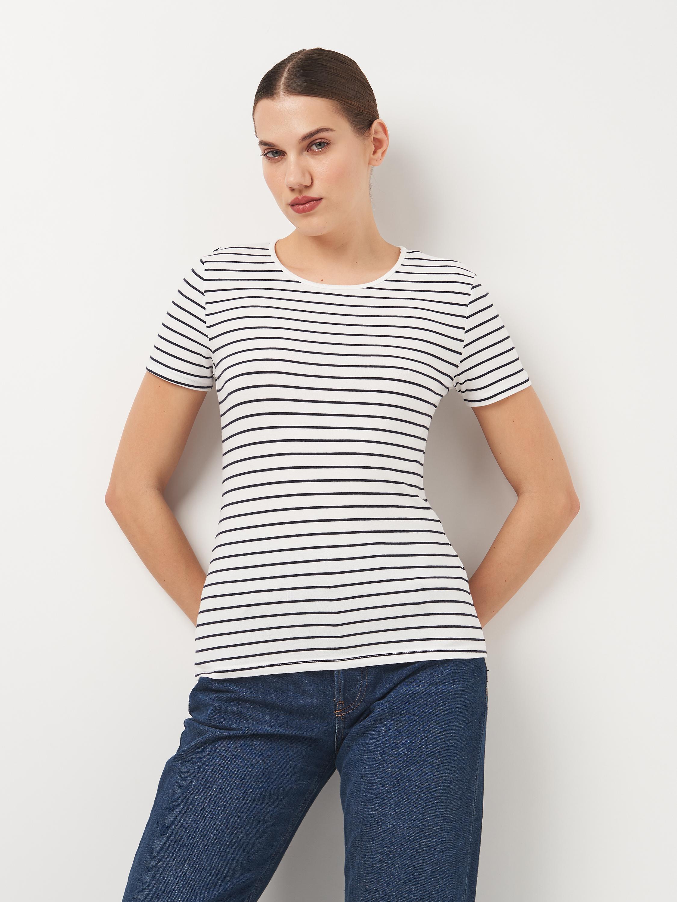 Футболка H&M Смужка S Білий (A6091166415)