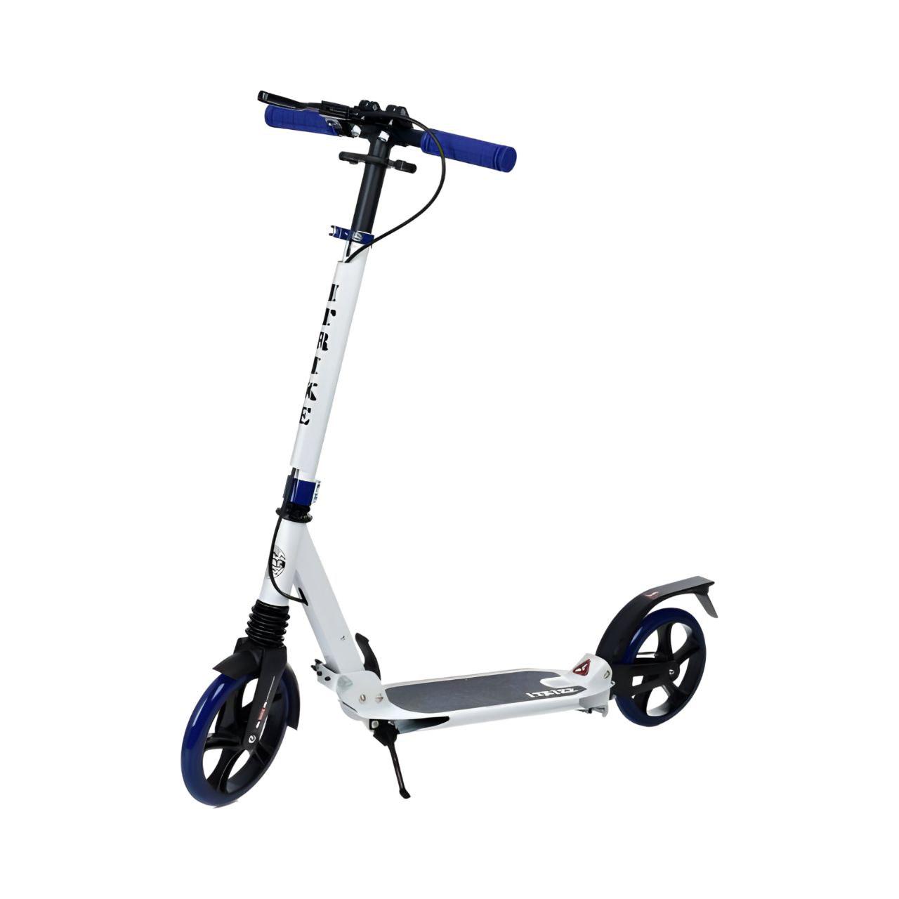 Самокат SR 2-018-10-WBL складной с амортизаторами/замком/ручным тормозом/светоотражателями Синий (25668253)