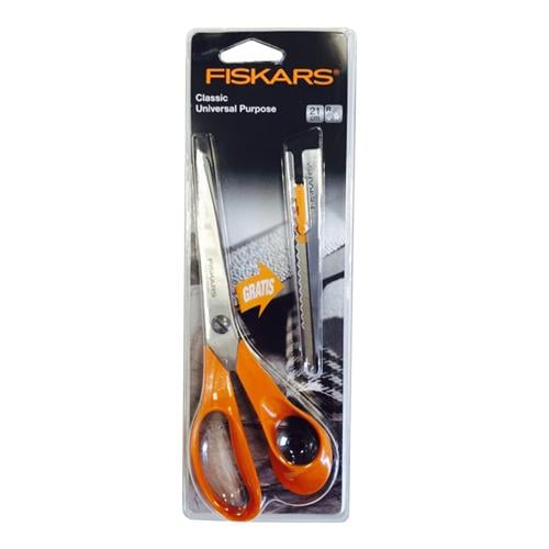 Канцелярські ножиці та ніж Fiskars Classic Universal Purpose 21 см/Flat Cutter 1397 (FI98531397) - фото 1