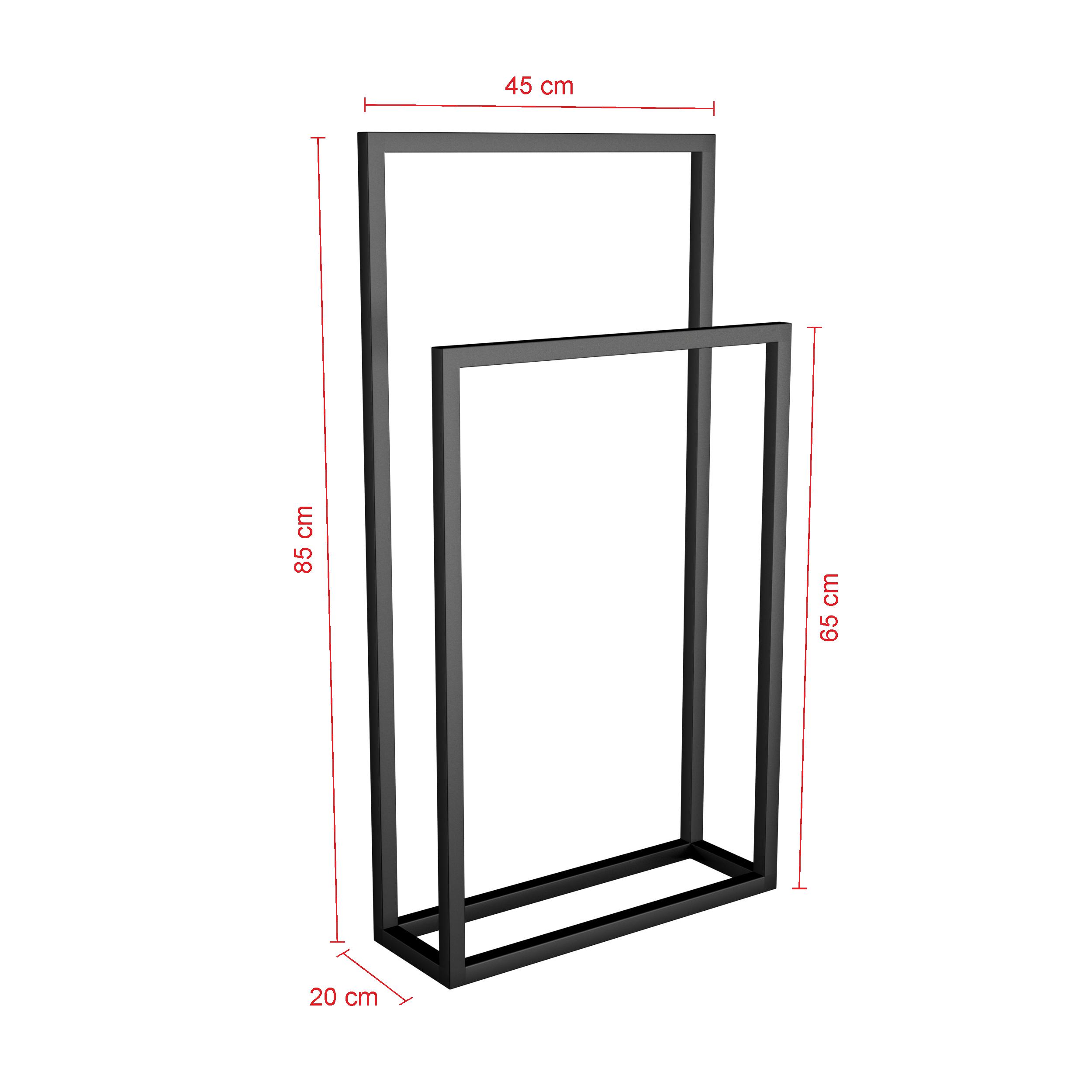 Стойка для полотенец Orizon LOFT двойная напольная 85х45х20 см Черный матированный - фото 3 Стойка для полотенец Orizon LOFT двойная напольная 85х45х20 см Черный матированный - фото 3
