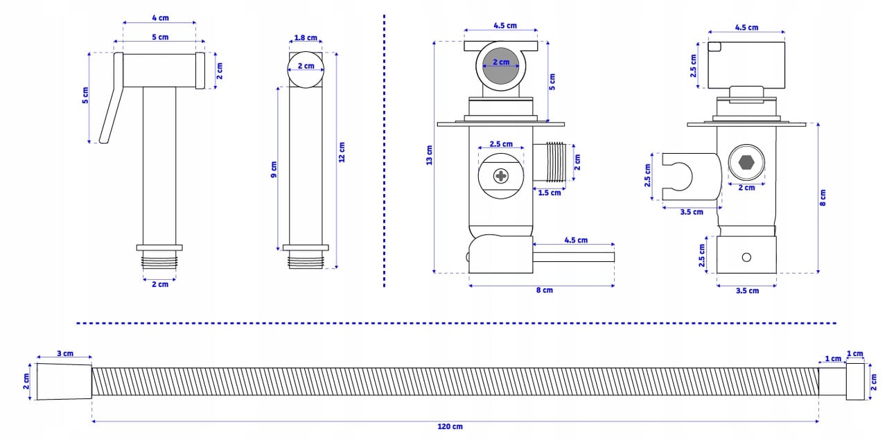 Гігієнічний душ Rea Loop Gold Золотий - фото 5 Гігієнічний душ Rea Loop Gold Золотий - фото 5