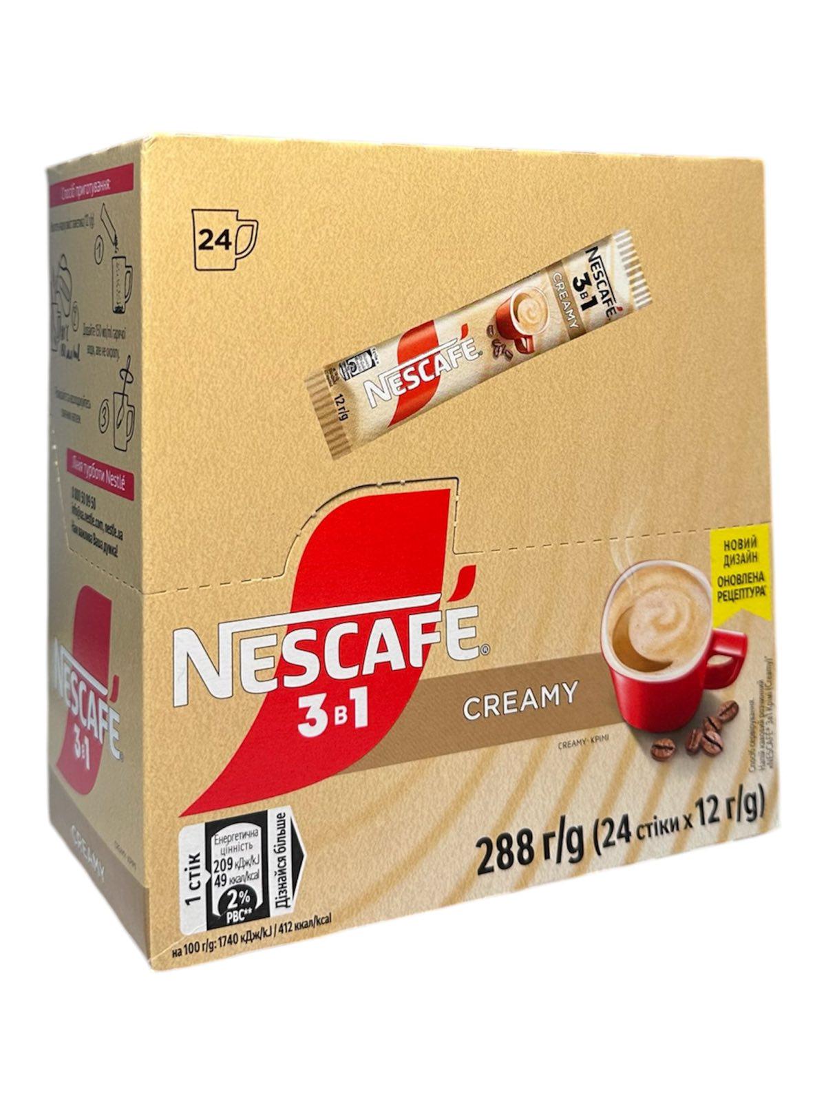 Кофе Nescafe Creamy 3в1 в стиках 24 шт. х 12 ч (490)