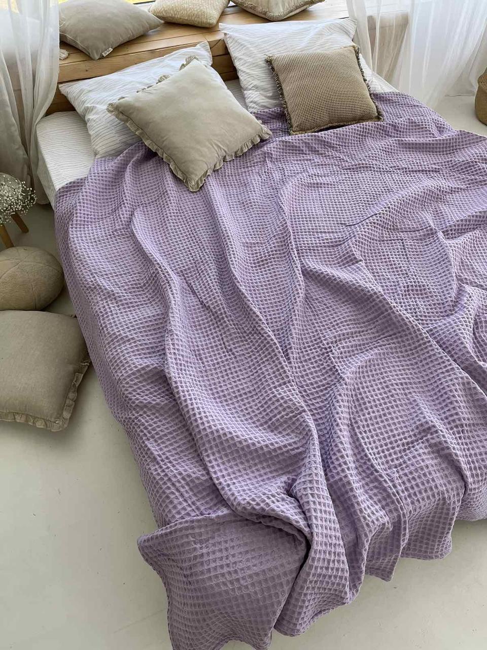 Покрывало ZEINTEX Greece хлопковое вафельное 230х280 см Лиловый (18094281) - фото 3 Покрывало ZEINTEX Greece хлопковое вафельное 230х280 см Лиловый (18094281) - фото 3