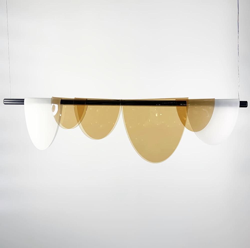 Люстра удлиненная Led с янтарно-матовыми пластинами 100 см (sga 21 am) - фото 2 Люстра удлиненная Led с янтарно-матовыми пластинами 100 см (sga 21 am) - фото 2