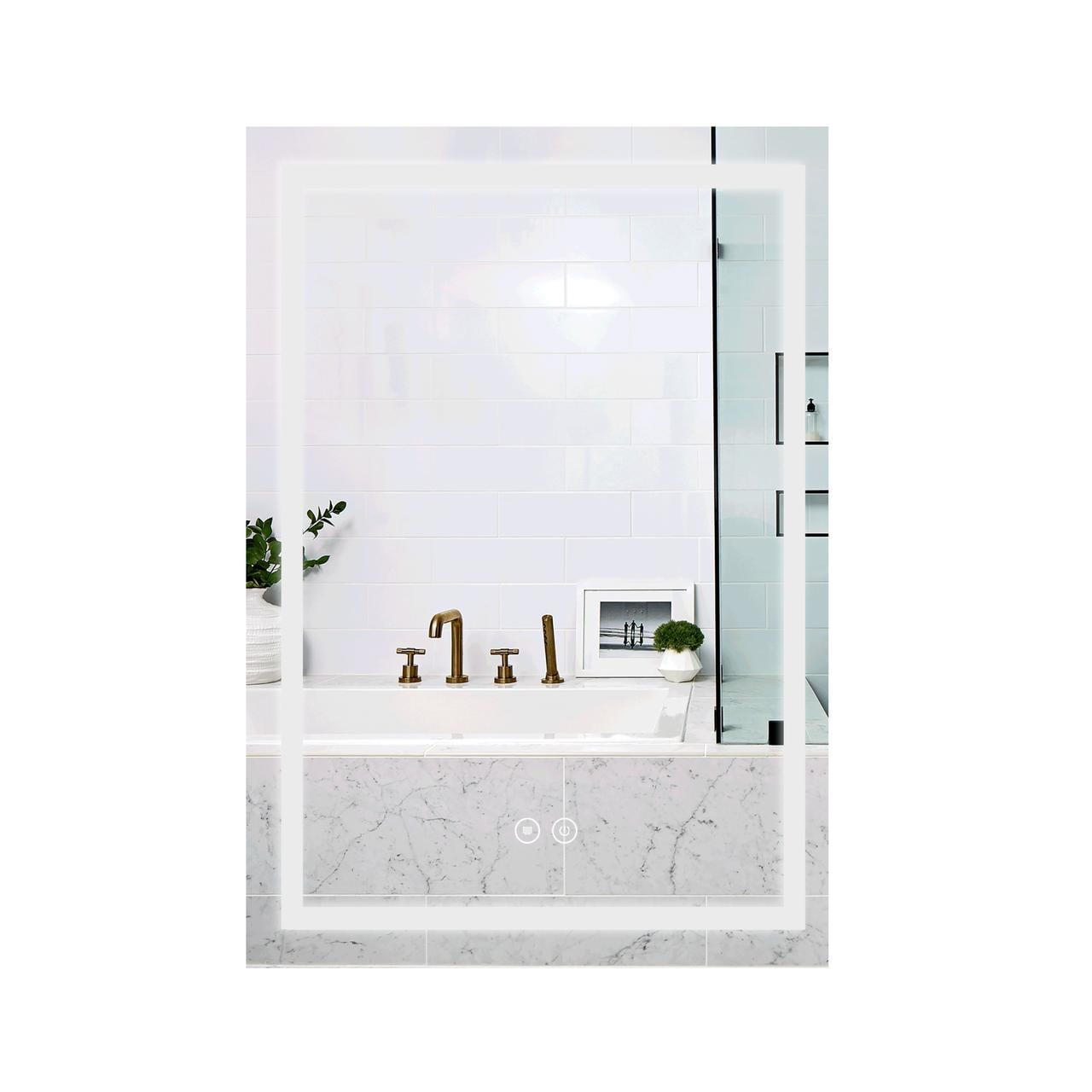 Зеркало Qtap Mideya DC-F936 с LED-подсветкой Touch с антизапотеванием с часами/димерами 500х800 мм (2608667647)