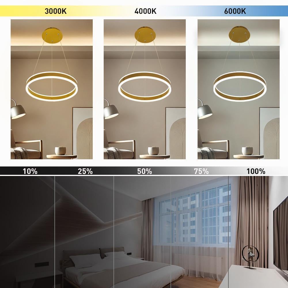 Люстра-смарт світлодіодна підвісна ESLLSE STELLA R 64 Вт 400x1200 мм Золотий (141-10035-01) - фото 4 Люстра-смарт світлодіодна підвісна ESLLSE STELLA R 64 Вт 400x1200 мм Золотий (141-10035-01) - фото 4