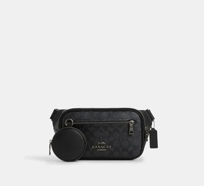Сумка-бананка мужская Coach Elias Belt Bag In Signature Canvas