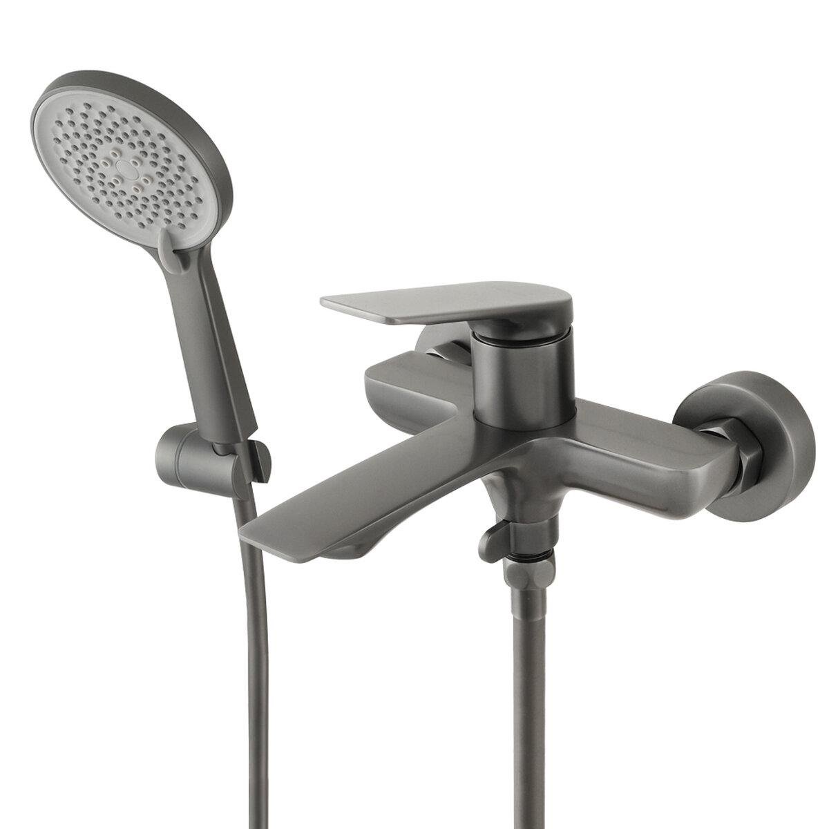 Смеситель для ванны Venta BF305KG с лейкой для душа Графитовый (SW-104152)