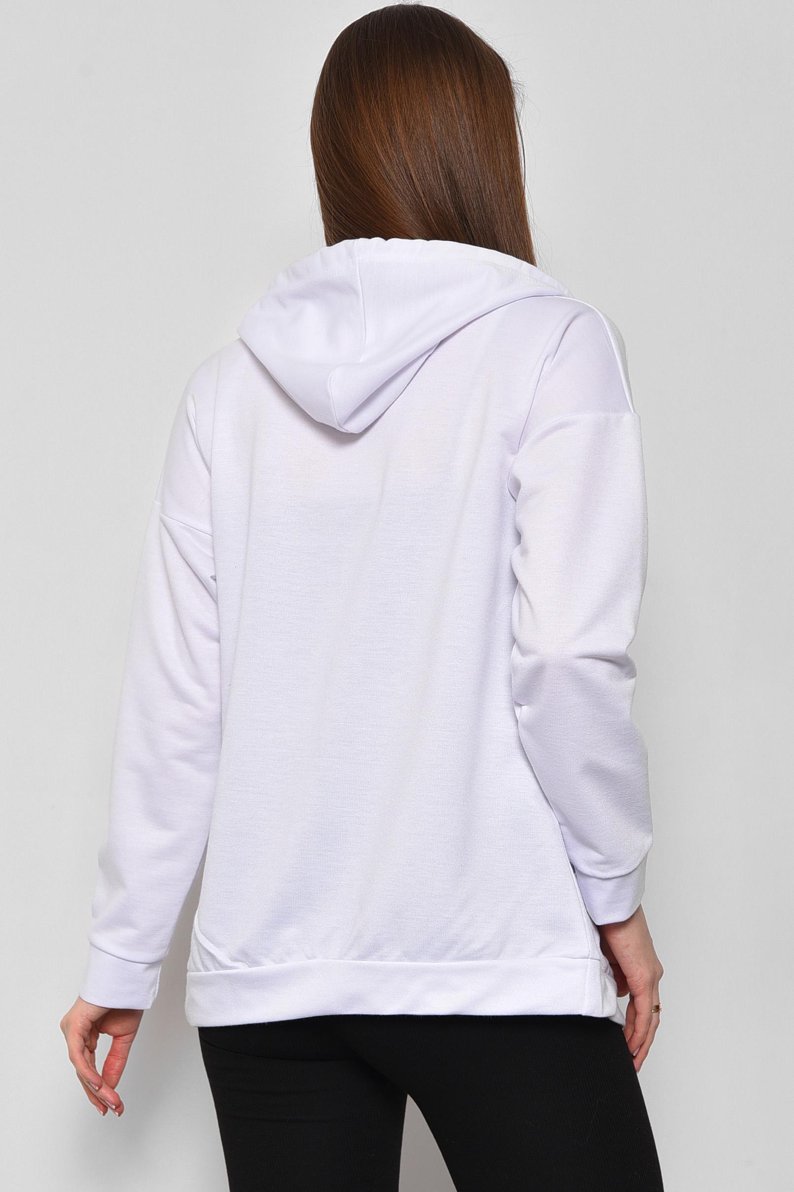 Кофта спортивна жіноча на блискавці S-L Білий (172756) - фото 3