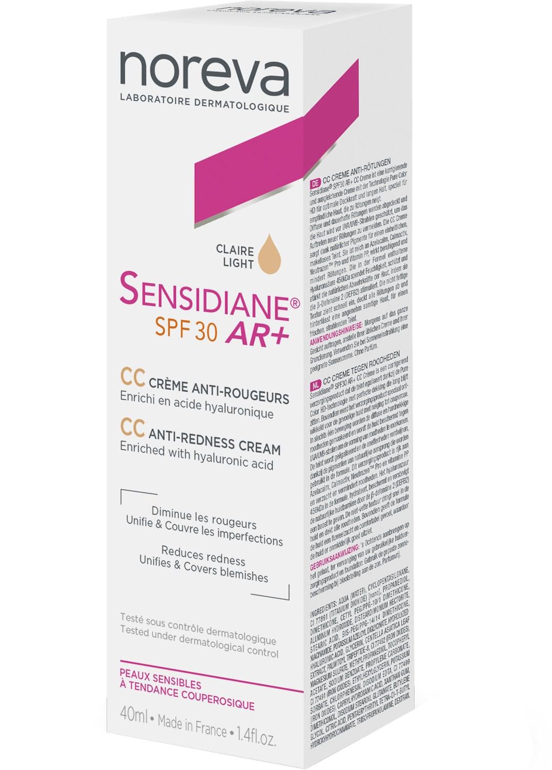 CC-крем для лица для лечения покраснений/купероза и розацеа Noreva Sensidiane AR CC Ceam SPF 30 40 мл