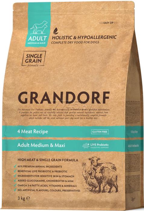 Корм сухой гипоаллергенный для собак Grandorf 4 Meat 3 кг (24148520)