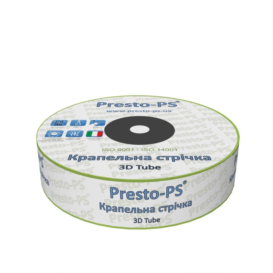 Капельная лента Presto-PS эмиттерная 3D Tube 10 см 1,38 л/ч 500 м (3D-7-10-500)