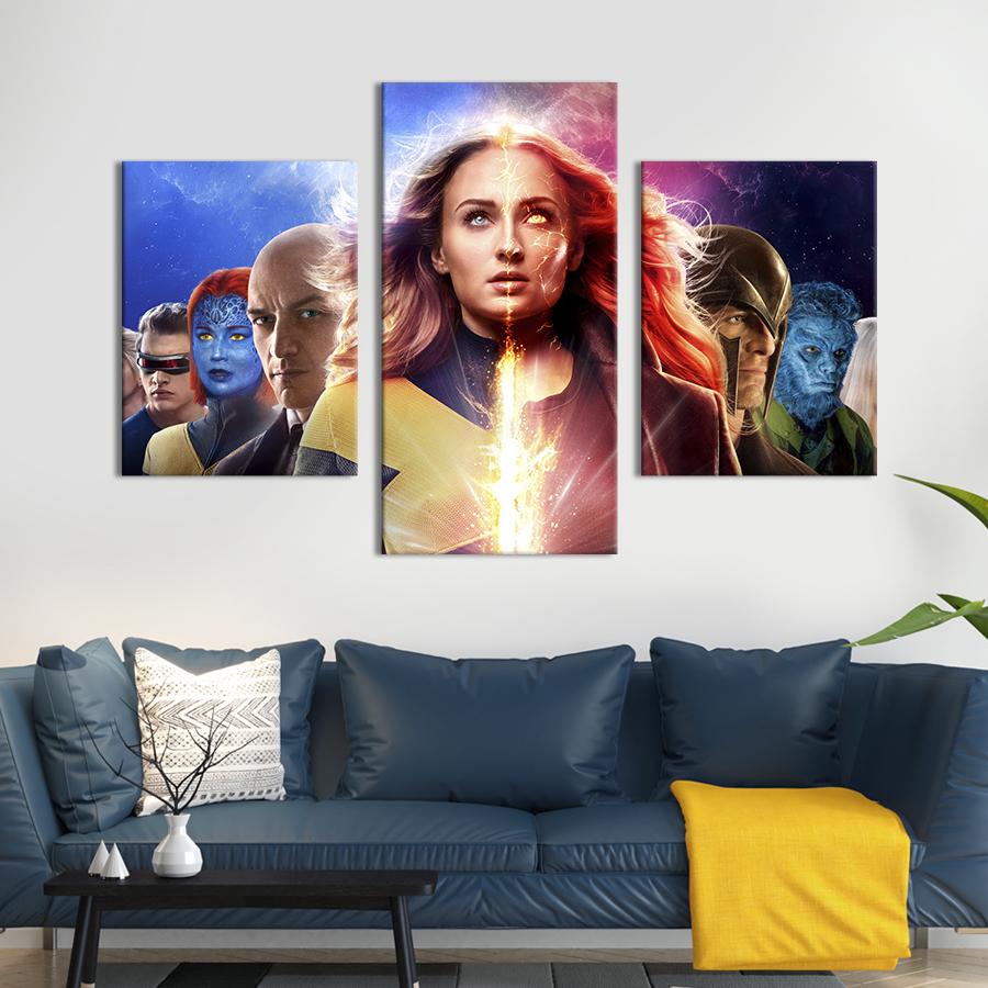 Картина на холсте триптих Jean Grey, X-Men Movies 141x90 см (1467-32)