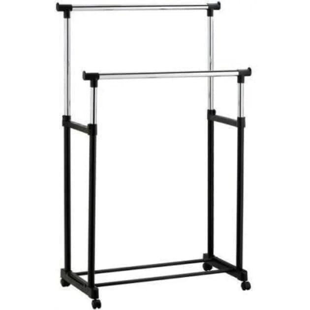 Стойка-вешалка для одежды Double Pole Clothes Horse телескопическая двойная 160х130х42 см