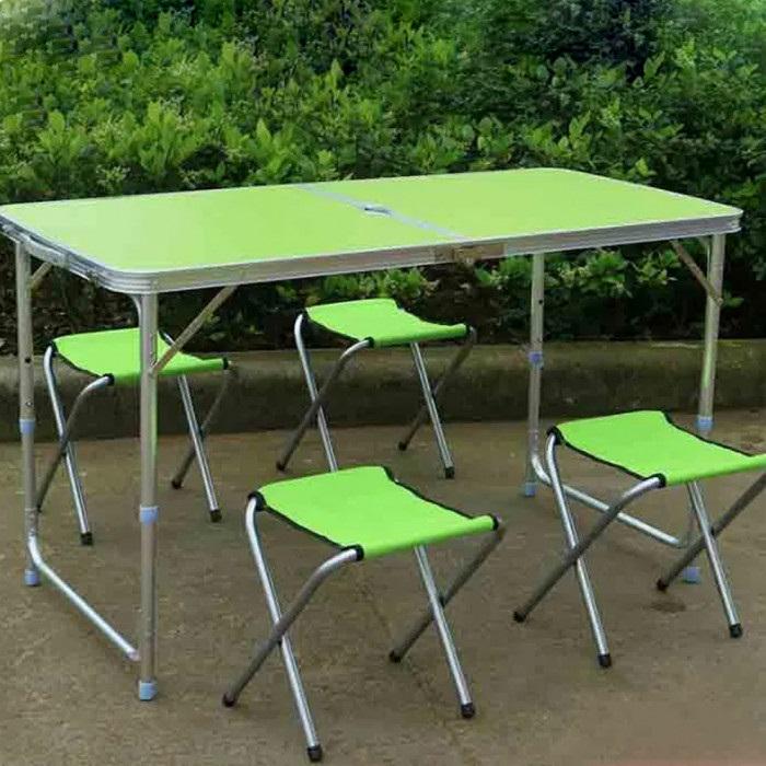 Стол кемпинговый Folding Table для отдыха со стульями 120х60х70 см 4 шт. - фото 3