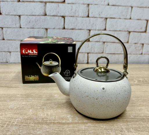 Чайник OMS с гранитным антипригарным покрытием без индукции на 1 л White (8212-S-white)