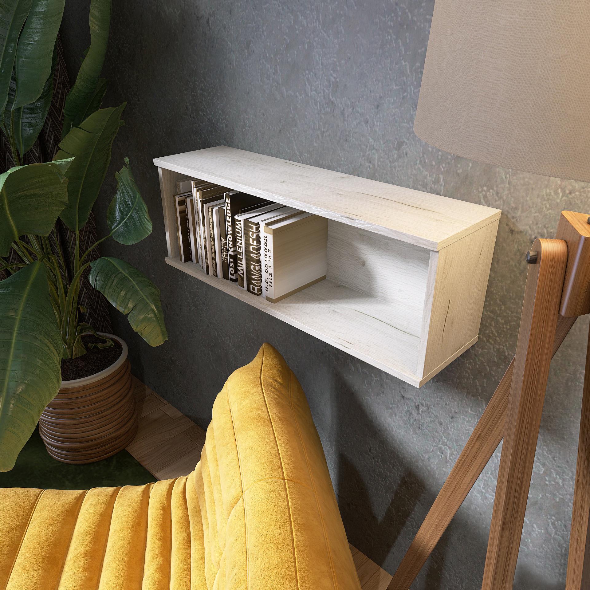 Полочка настенная Everest Лайт ПЛН-2 800х220х282 мм Крафт белый (11405) - фото 2 Полочка настенная Everest Лайт ПЛН-2 800х220х282 мм Крафт белый (11405) - фото 2