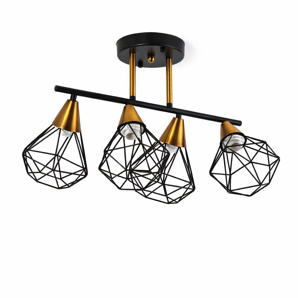 Люстра потолочная Valeso на 4 плафона XL25115-4 для гостиной и спальни Черный Медь