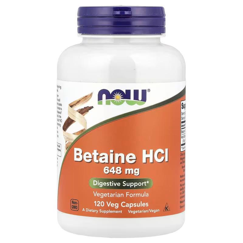 Бетаин HCl NOW Betaine HCl 120 вег. кап.