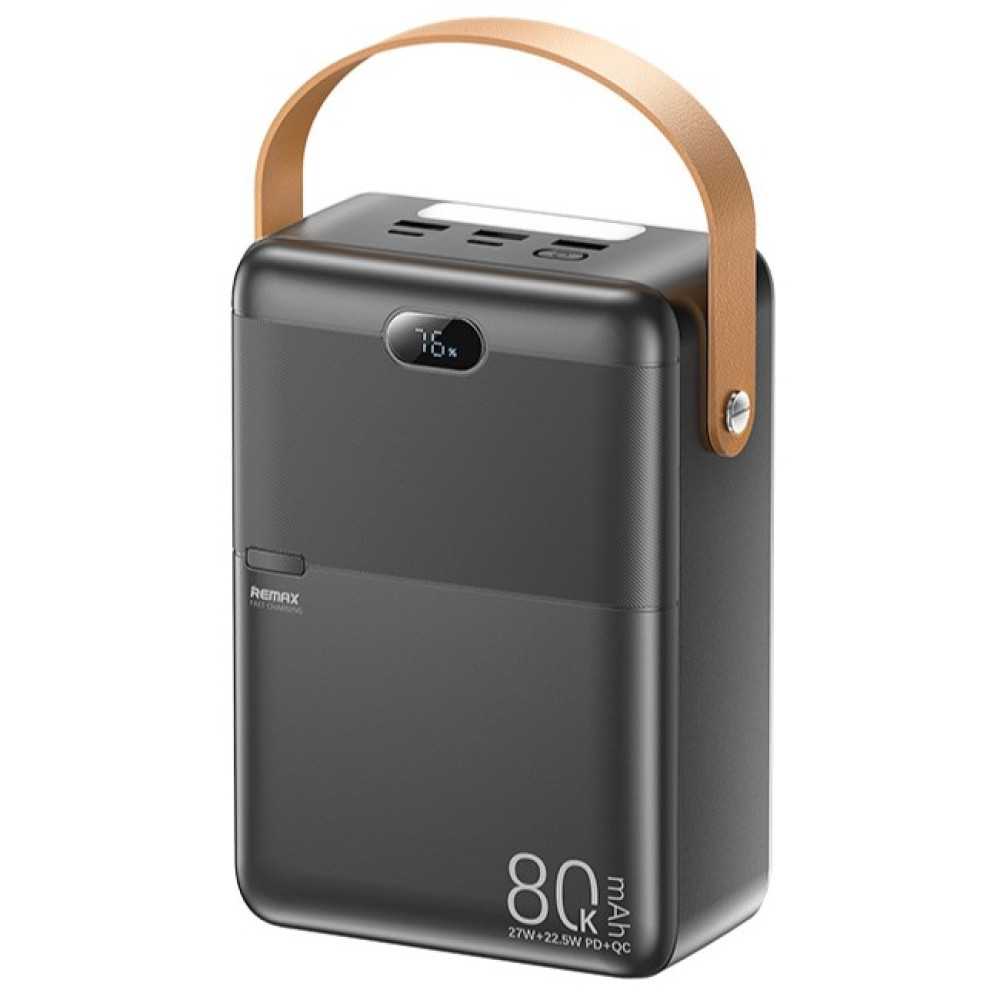 Повербанк Remax RPP-118 с фонариком и быстрой зарядкой 80000 mAh 27W Серый (RRPP11807)