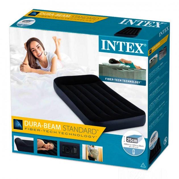 Надувний матрац Intex Twin Pillow Rest односпальний з насосом 99х191х25 см (64146) - фото 6