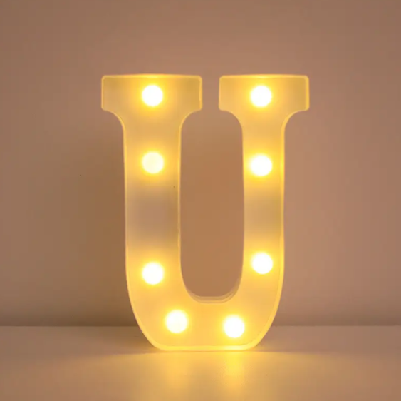Літера з підсвіткою U об'ємна маленька 21x17 см Білий (553110/20) Літера з підсвіткою U об'ємна маленька 21x17 см Білий (553110/20)