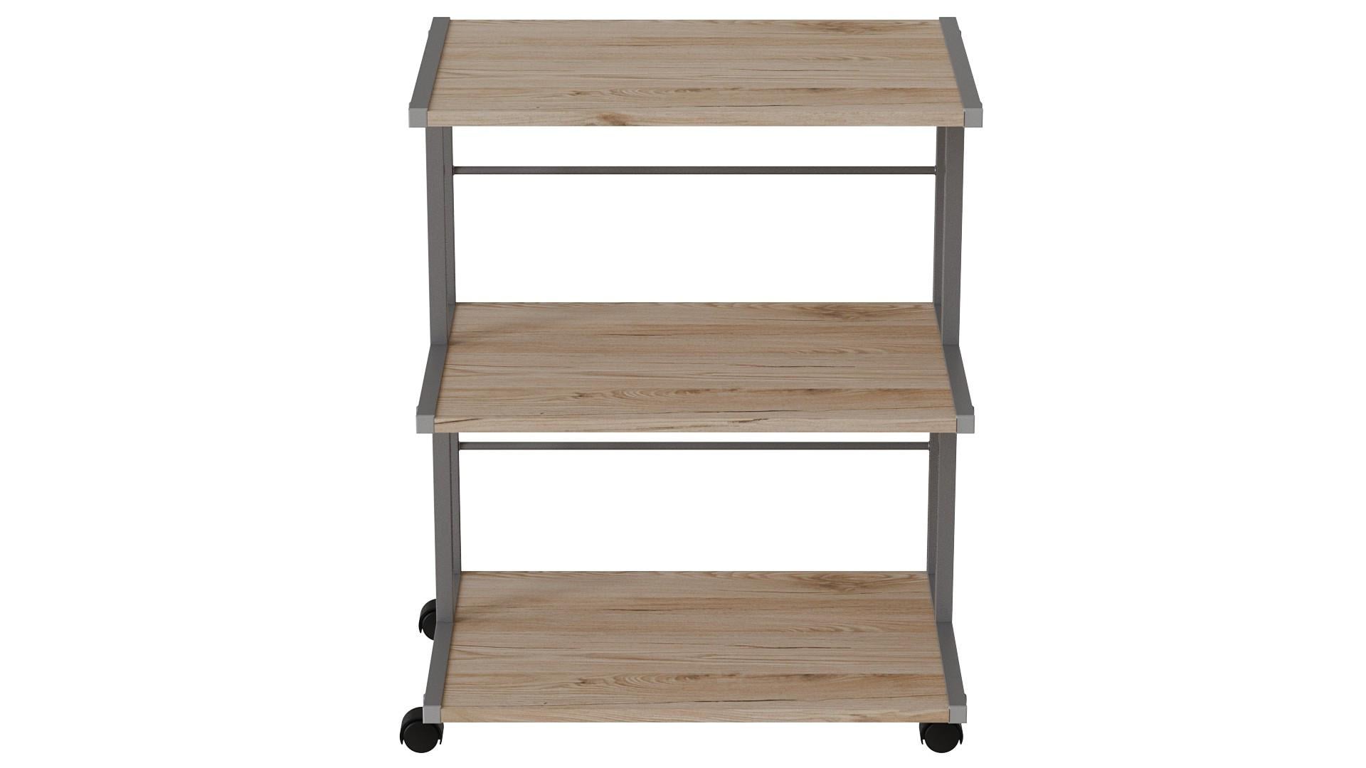 Этажерка на колесиках Ferrum-decor Камило металл/ДСП 16 мм 75x40x60 см Серый/Дуб Сан-Марино (FRD-102548)