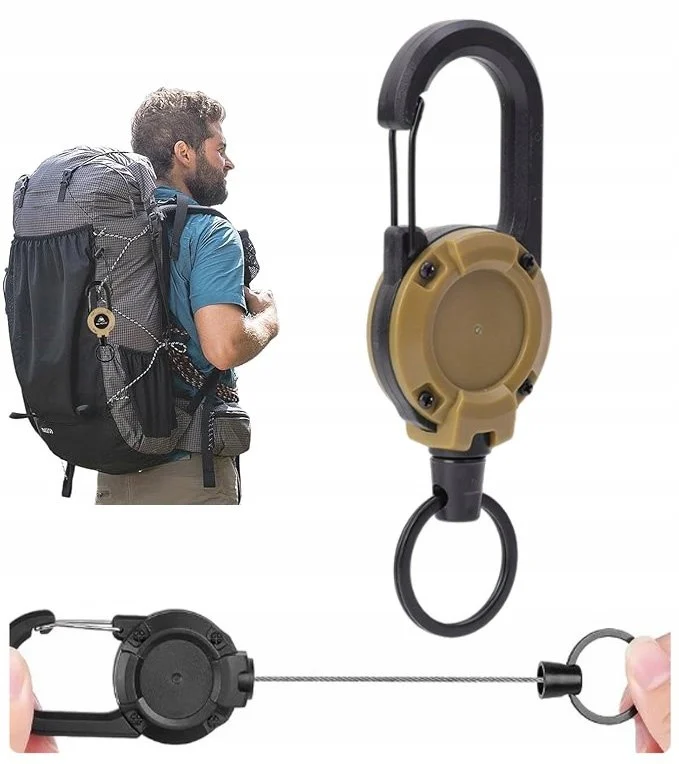 Карабін висувний з тросом 60 см Хакі (2448388592) - фото 2 Карабін висувний з тросом 60 см Хакі (2448388592) - фото 2