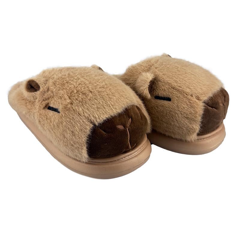 Тапочки комнатные меховые Капибара 60031-2 p. 42-43 26-26,5 см Бежевый