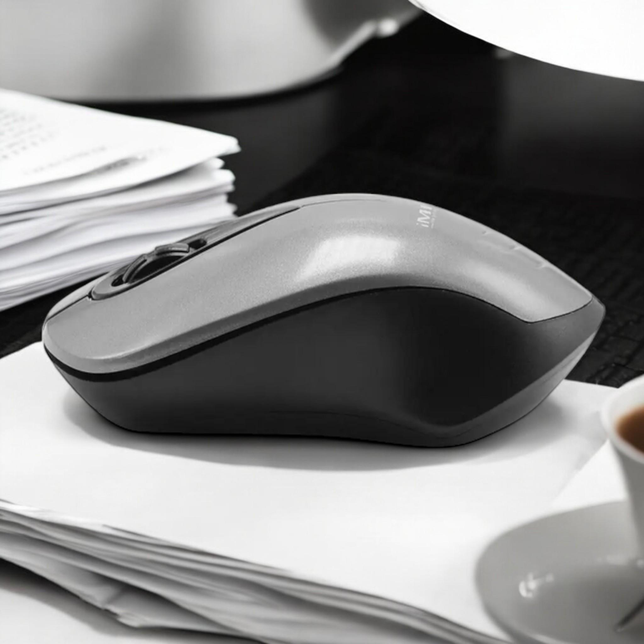 Мышь компьютерная iMice E-2370 беспроводная бесшумная 1600 DPI Gray (В_Е2370Gray) - фото 4