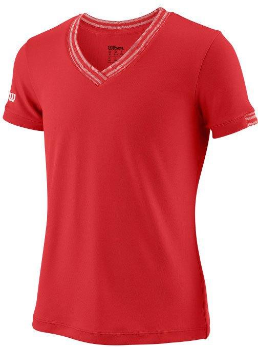 Футболка детская Wilson jr team V-neck 128-140 см Красный (WRA770102 128-140)