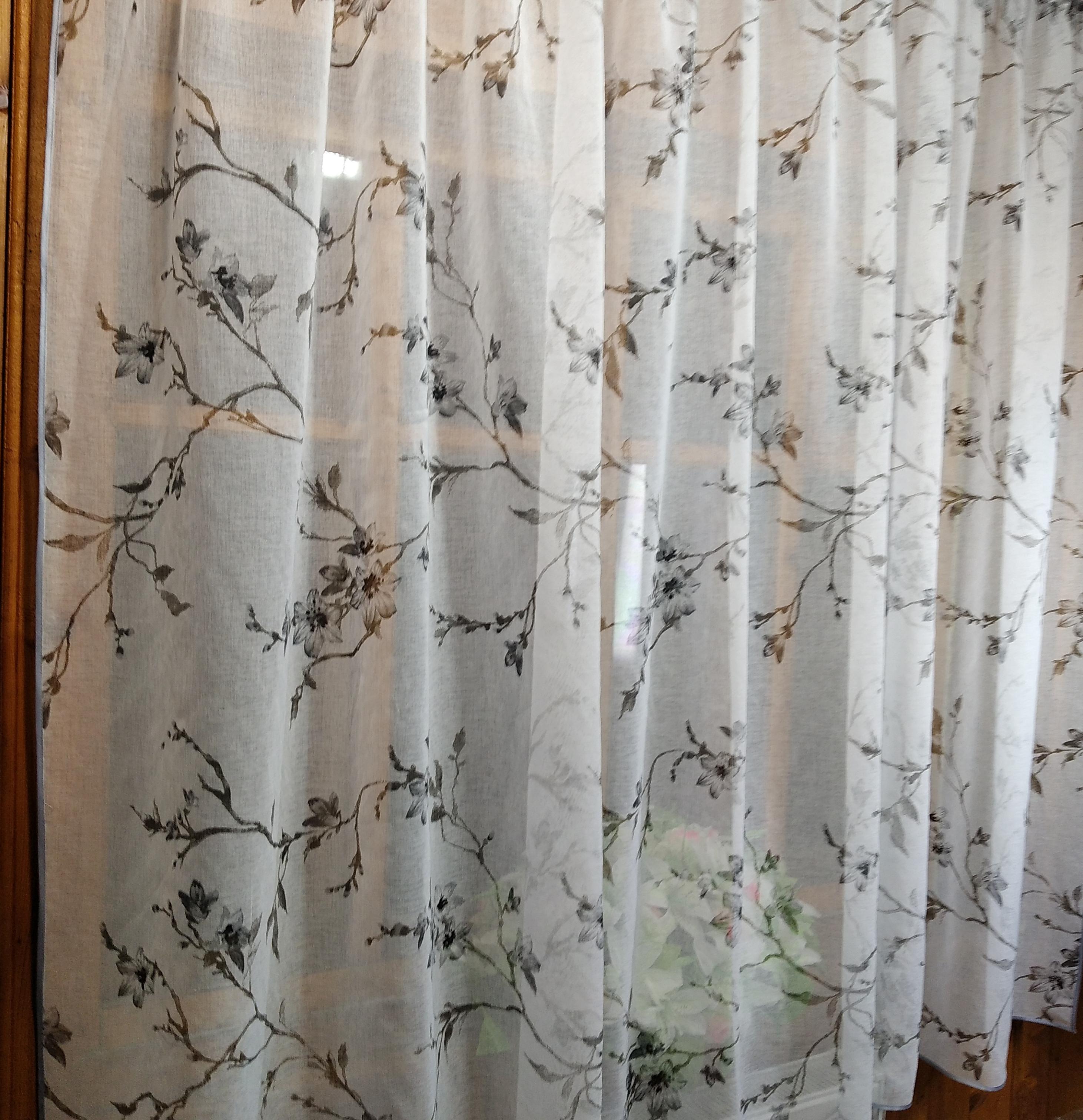 Занавеска кухонная готовая Классик Серая веточка - фото 3 Занавеска кухонная готовая Классик Серая веточка - фото 3