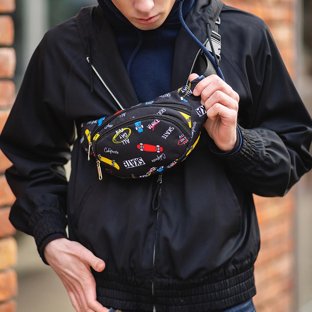 Поясная сумка-бананка детская с принтом скейт (6549957) Поясная сумка-бананка детская с принтом скейт (6549957)