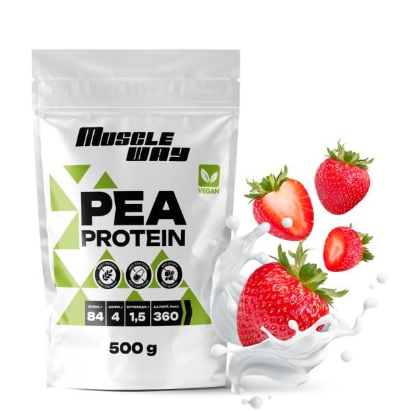 Протеин гороховый MuscleWay Vegan Клубника 84% белка на 16 порций 500 г (21-125-pp-mv-rs-500gr.9) Протеин гороховый MuscleWay Vegan Клубника 84% белка на 16 порций 500 г (21-125-pp-mv-rs-500gr.9)