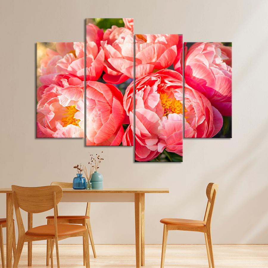 Картина цветы и растения Летние цветы пионы 129x90 см (A986-4)
