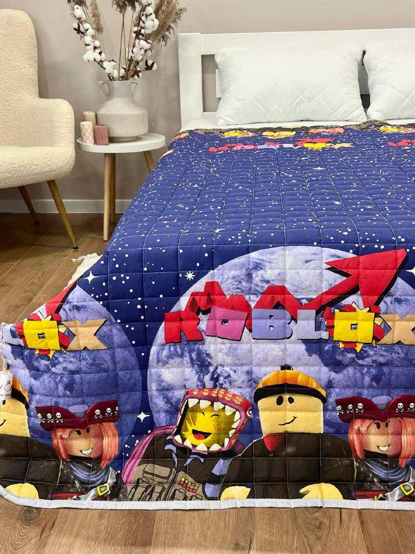 Ковдра дитяча з малюнком роботи двостороння 150х210 см Синій (27503928)