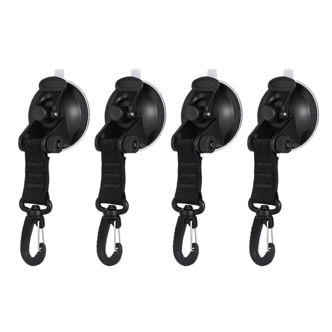 Крепление для тента Bodasan на присоске с карабином 4 шт. Черный (2301307567)