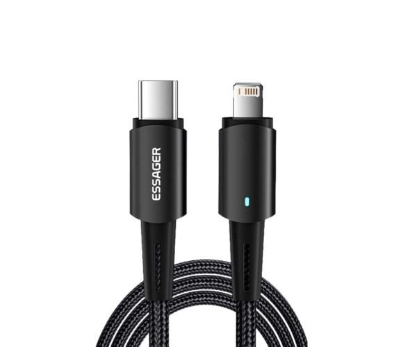 Кабель Data ESSAGER EXCTL-CGB01 20W Type-C to Lightning 0,5 м Black