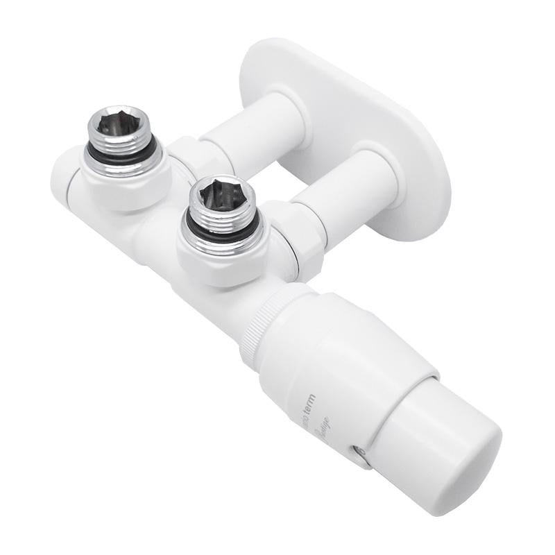 Комплект дизайн кранів Vario Term Twins з термоголовкою 1/2” x 1/2” Білий (67532)