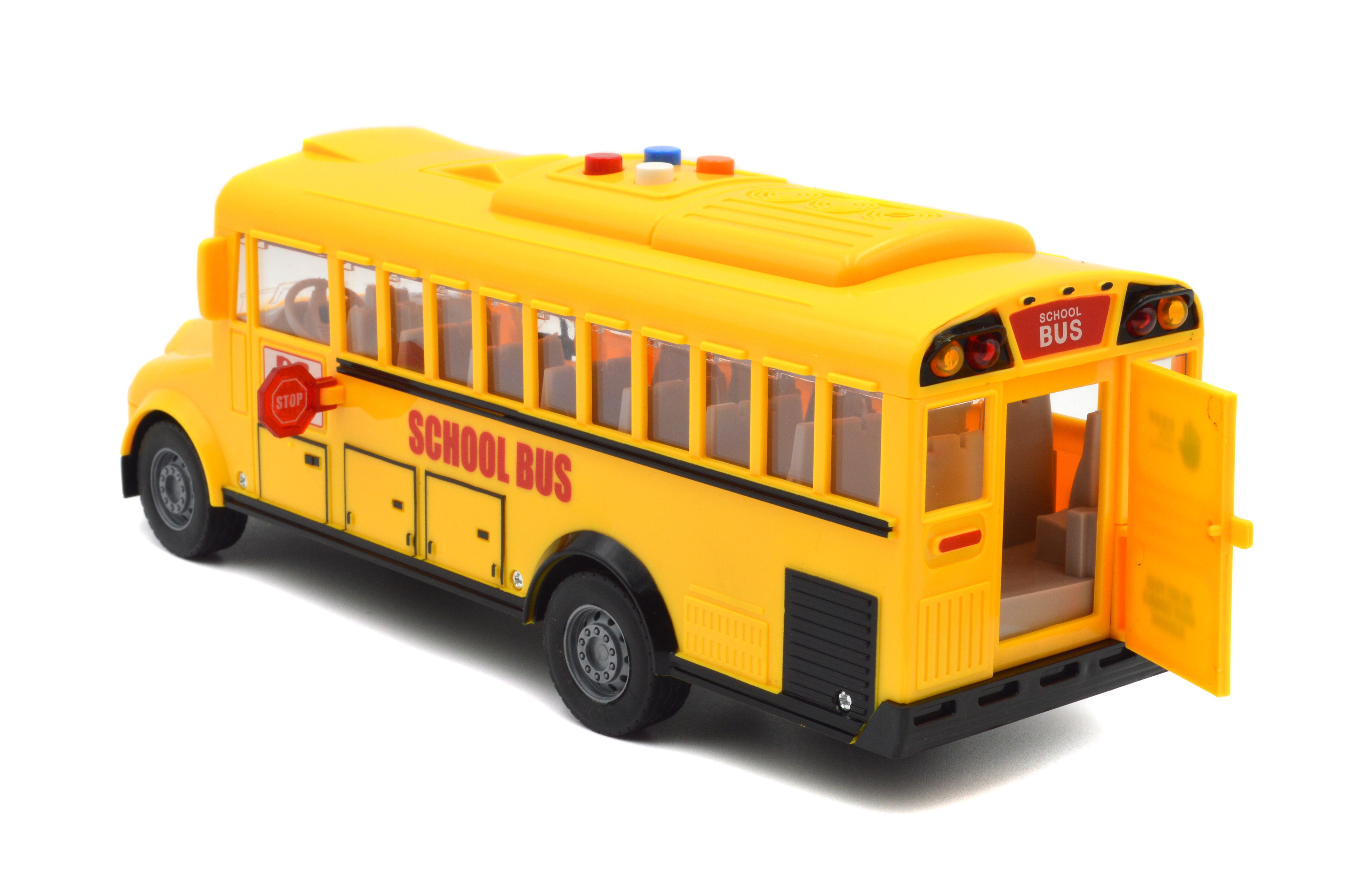 Автобус игрушечный JS125 школьный инерция звук свет открываются двери - фото 3 Автобус игрушечный JS125 школьный инерция звук свет открываются двери - фото 3