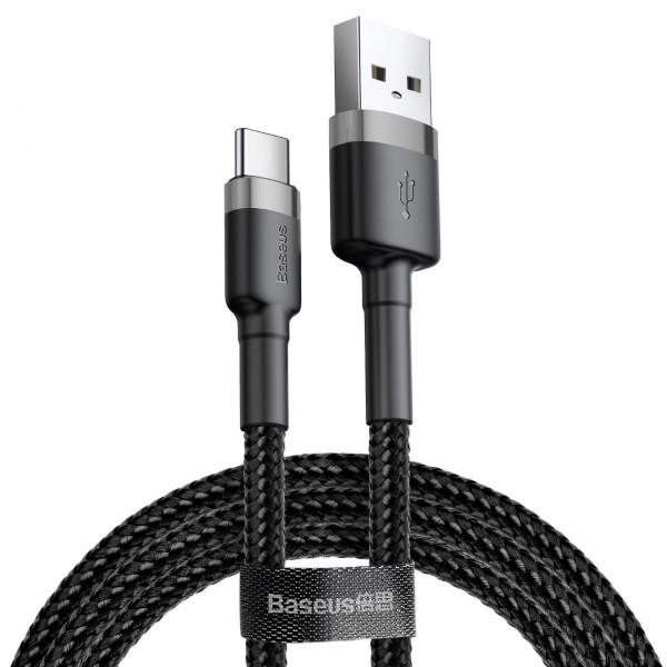 Кабель Baseus Cafule Cable USB для Type-C 2A 20W быстрая зарядка 2 м Черный
