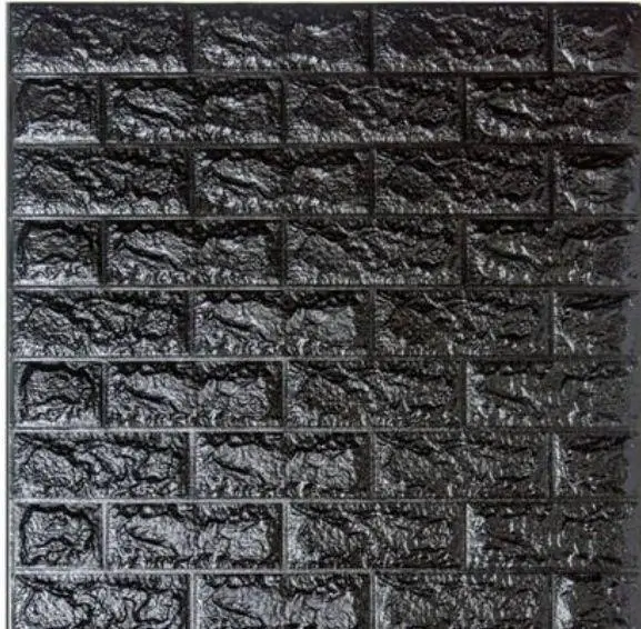 3D-панель декоративна самоклеюча під цеглу 700x770x3 мм Чорний (BN3-010) - фото 1