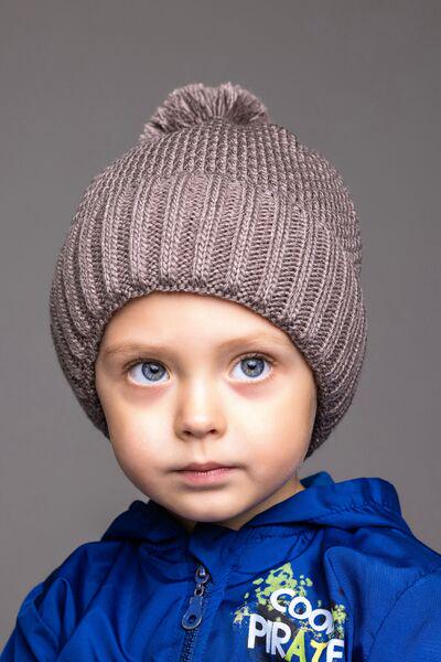 Шапка дитяча для хлопчиків Томас D838 фліс 46-50 см Кавовий
