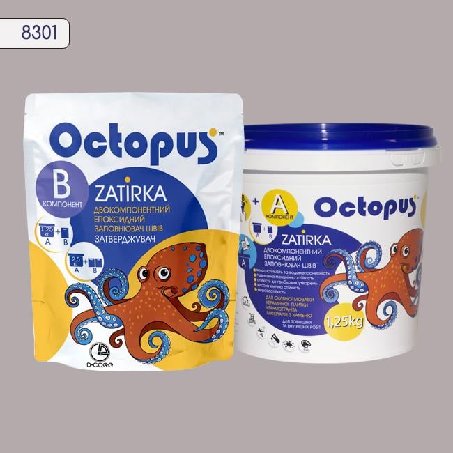 Затирка для плитки Octopus Zatirka 8301 эпоксидная 1,25 кг