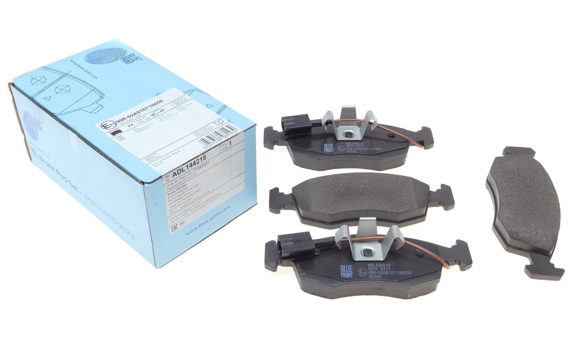 Гальмівні колодки передні BLUE PRINT для Fiat Punto 05- (ADL144218)