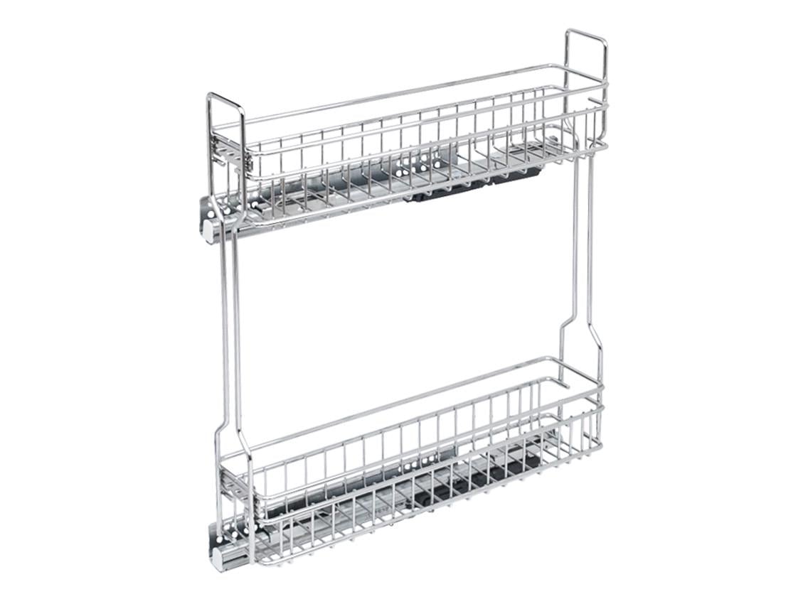 Карго фасад боковое левое крепление с доводчиком INOXA GOLD 2 полки 150 мм Хром (21709)