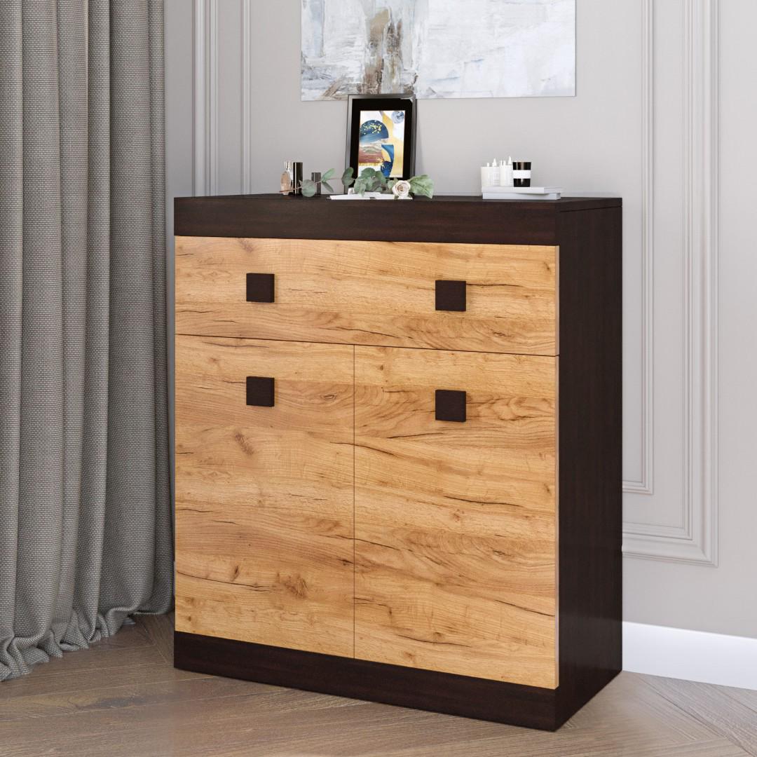 Комод Everest Соната 4 800х376х931 мм Венге темный/Дуб крафт золотой (11233) - фото 2