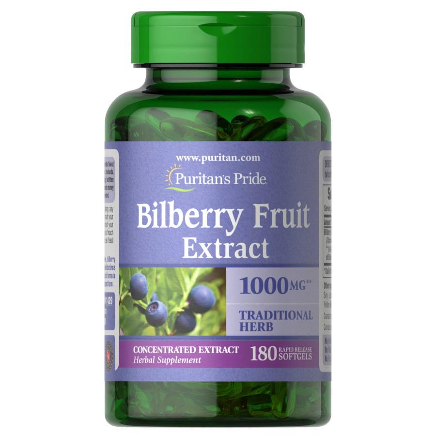 Натуральна добавка Puritan's Pride Bilberry Fruit Extract 1000 мг 180 капс. (8859)