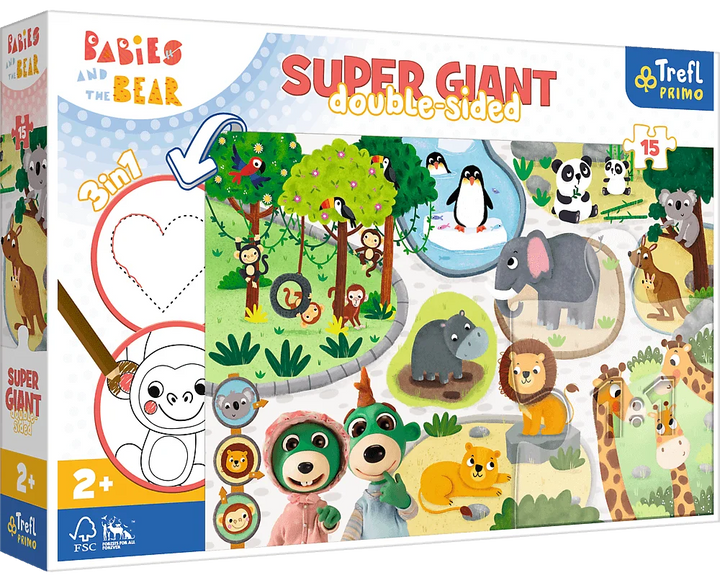 Пазлы и раскраски Trefl SUPER GIANT Детки в зоопарке 15 эл. (5900511420005)
