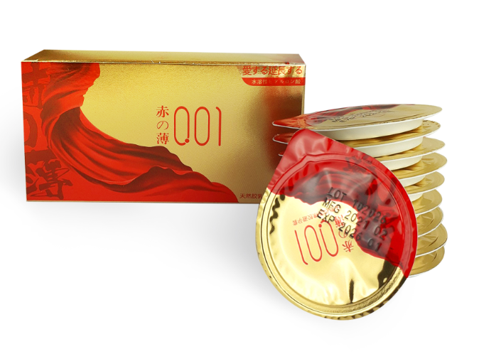 Ультратонкие презервативы с пролонгирующим эффектом Olo Red Gold 1 шт. (101843)